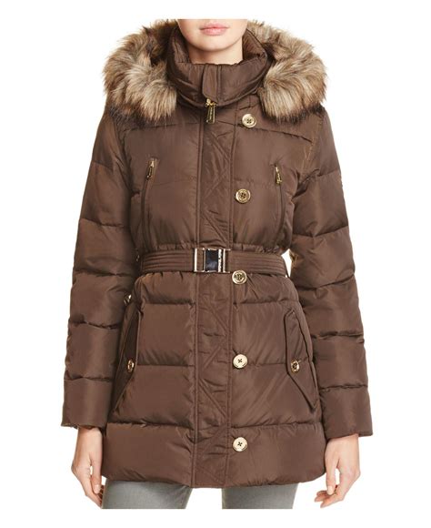 michael kors coat faux fur|michael kors padded coat women's.